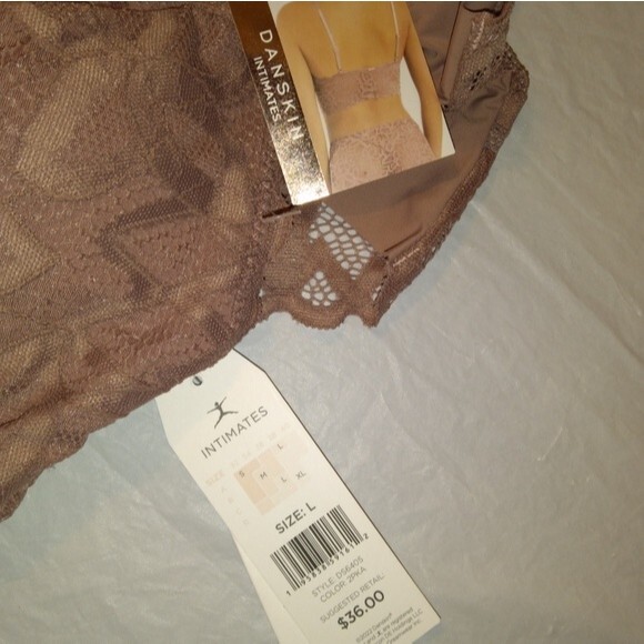 Danskin Large Tan Lace Bralette Two piece Set NWT - Picture 5 of 8